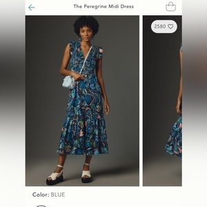 Anthropologie The Peregrine Midi Dress in "Blue"